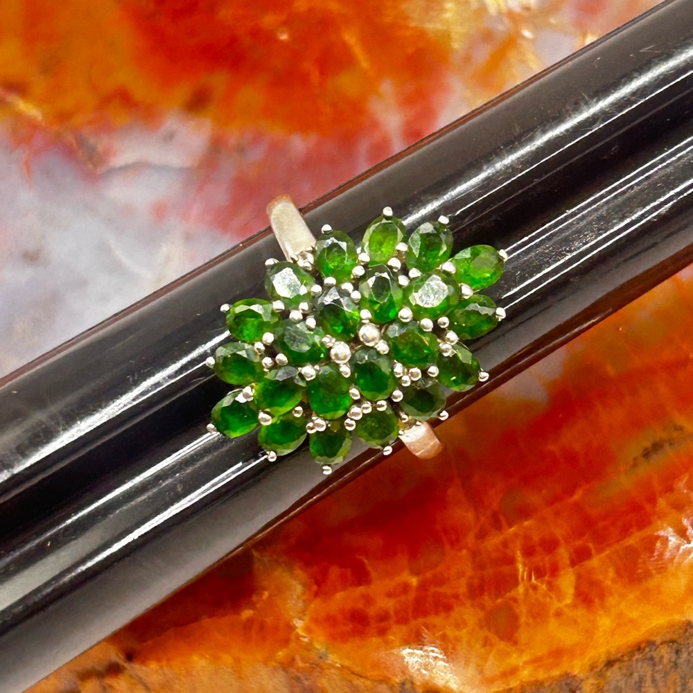 Sterling Silver Chrome Diopside Ring - Size 10 - Picture 3 of 7